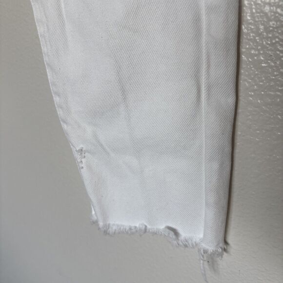 Moussy Vintage Jeans Womens Size 28 White Tapered Distressed Denim Pants - Picture 10 of 13